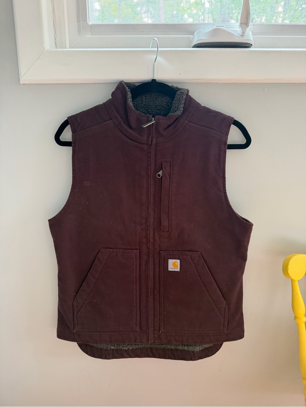 Carhartt womens maroon Sherpa-Lined Work Vest